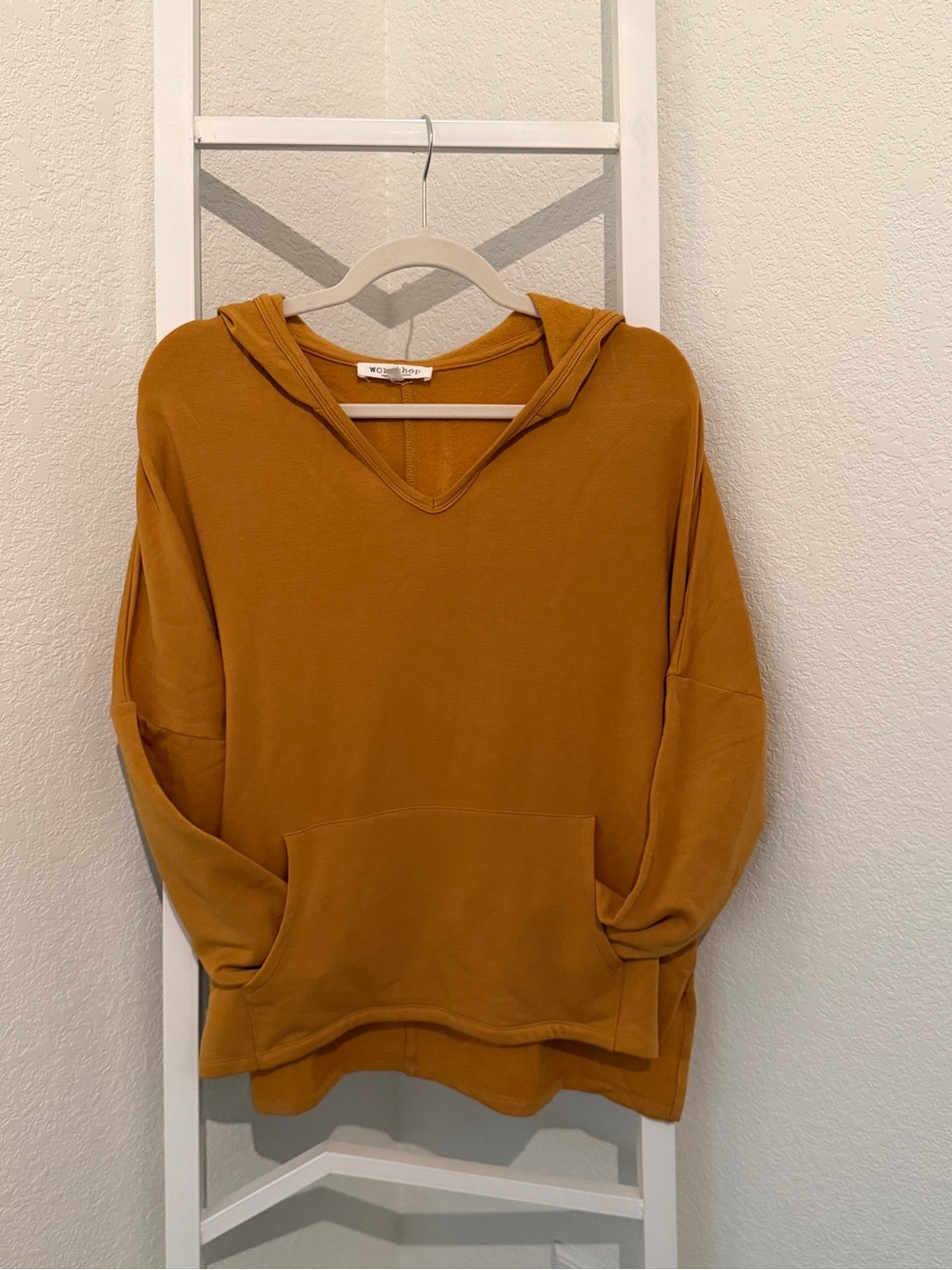 Workshop Republic Clothing Mustard Hooded Pullover
